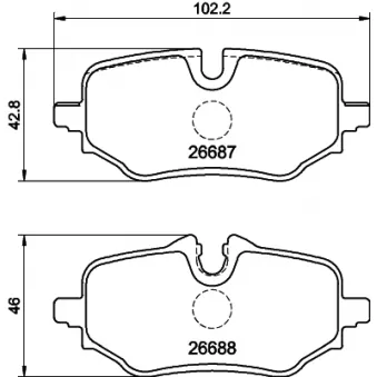 Jeu de 4 plaquettes de frein arrière MINTEX MDB3529