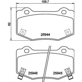 Jeu de 4 plaquettes de frein arrière MINTEX MDB4308