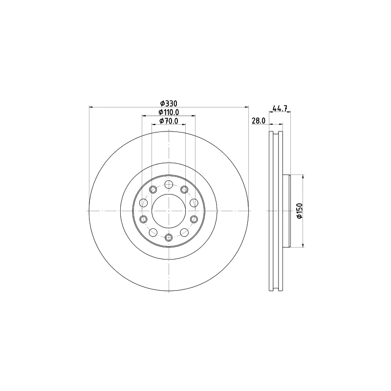 Jeu de 2 disques de frein avant MINTEX MDC3048C