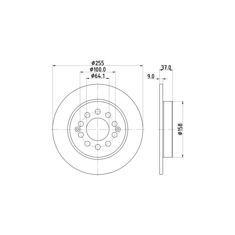 Jeu de 2 disques de frein arrière MINTEX MDC3159C