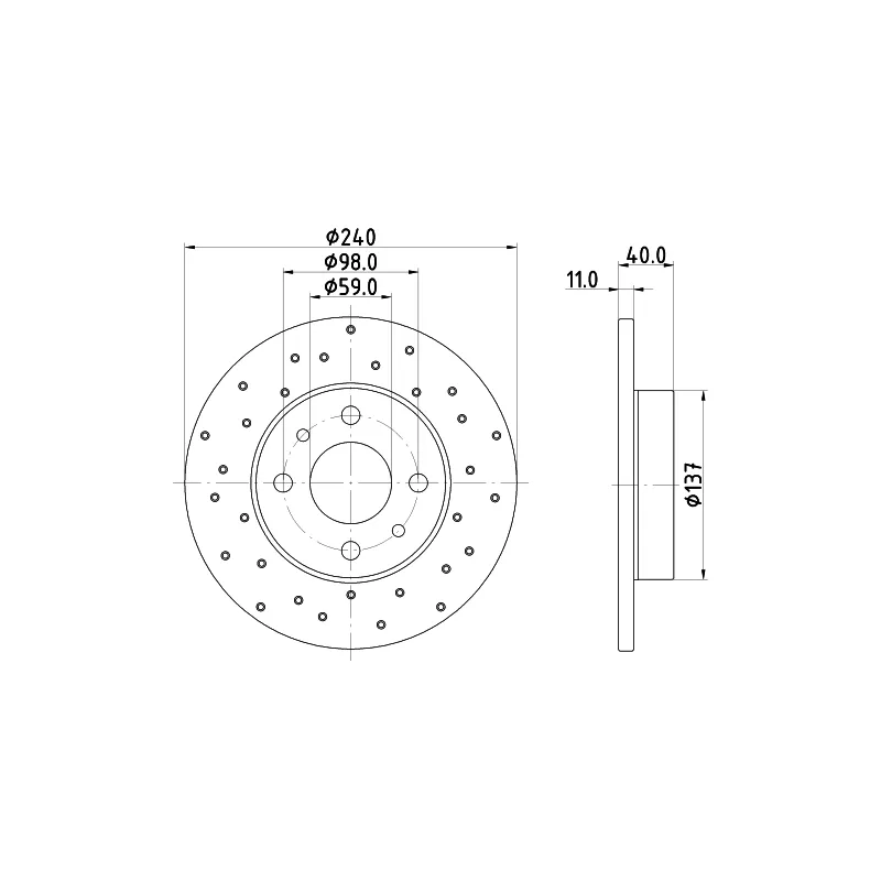 Jeu de 2 disques de frein arrière MINTEX MDC3163C