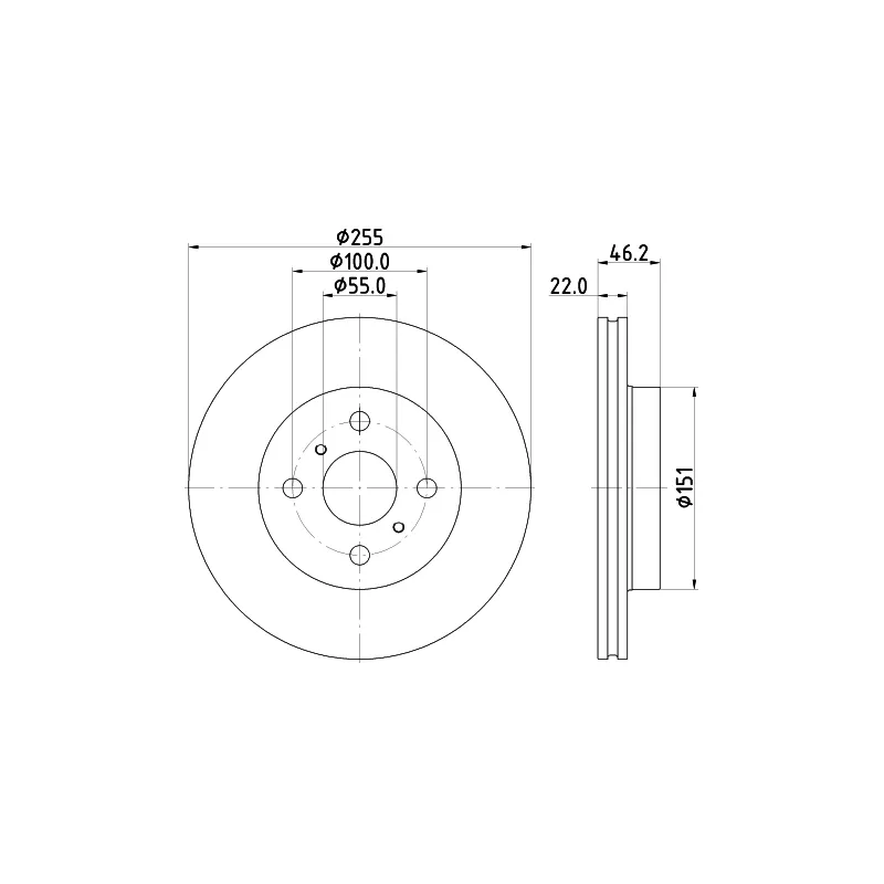 Jeu de 2 disques de frein avant MINTEX MDC3169C