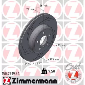 Disque de frein avant gauche ZIMMERMANN 150.2919.54