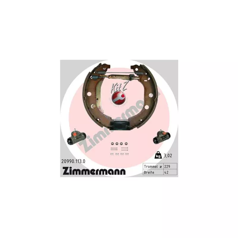 Kit de freins arrière (prémontés) ZIMMERMANN 20990.113.0