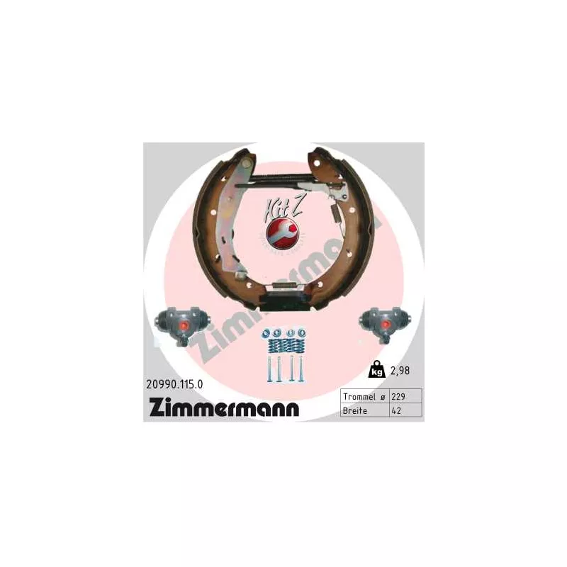 Kit de freins arrière (prémontés) ZIMMERMANN 20990.115.0