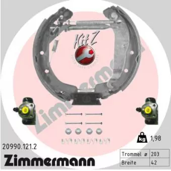 Kit de freins arrière (prémontés) ZIMMERMANN 20990.121.2