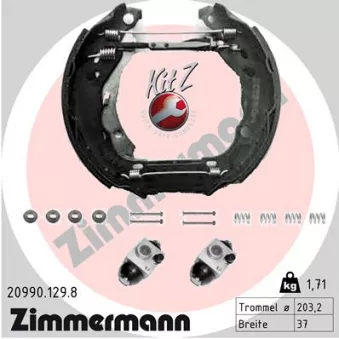Kit de freins arrière (prémontés) ZIMMERMANN 20990.129.8