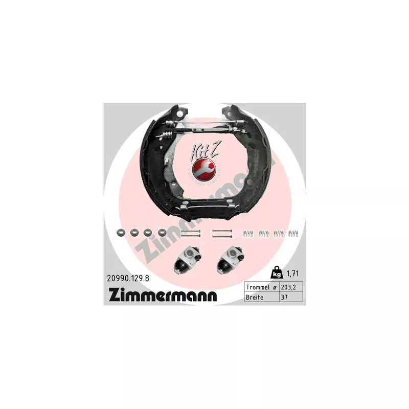 Kit de freins arrière (prémontés) ZIMMERMANN 20990.129.8