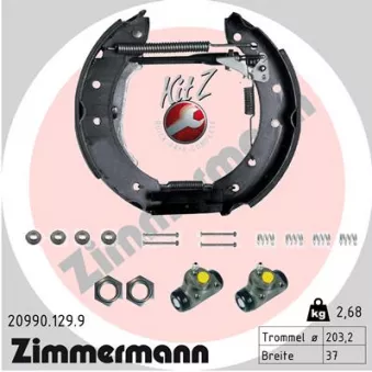 Kit de freins arrière (prémontés) ZIMMERMANN 20990.129.9