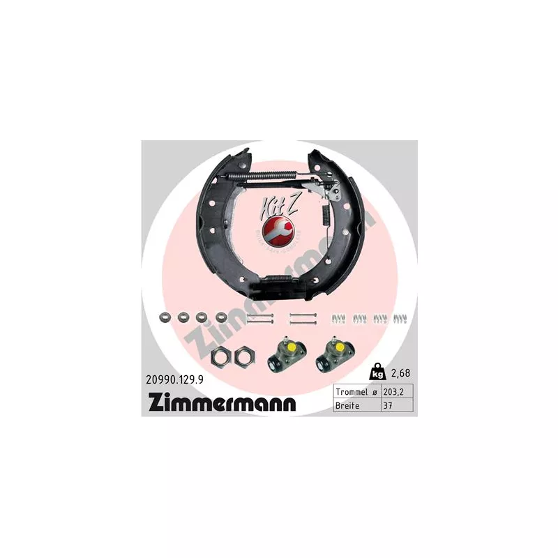 Kit de freins arrière (prémontés) ZIMMERMANN 20990.129.9