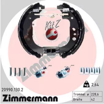 Kit de freins arrière (prémontés) ZIMMERMANN 20990.130.2