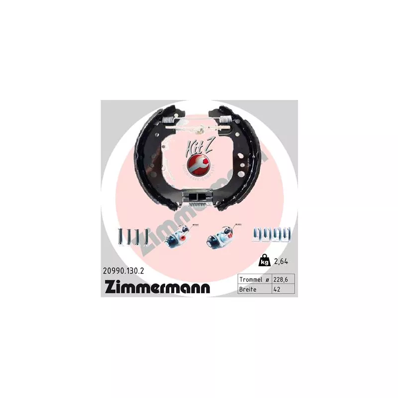 Kit de freins arrière (prémontés) ZIMMERMANN 20990.130.2