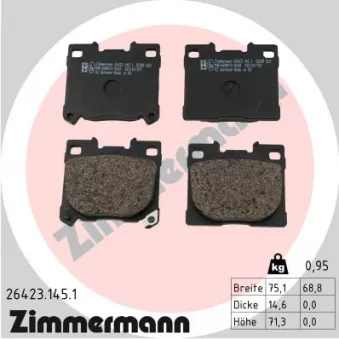 Jeu de 4 plaquettes de frein arrière ZIMMERMANN