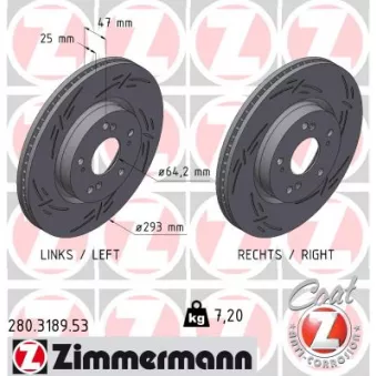 Jeu de 2 disques de frein avant ZIMMERMANN 280.3189.53