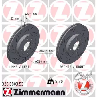 Jeu de 2 disques de frein avant ZIMMERMANN 320.3803.53