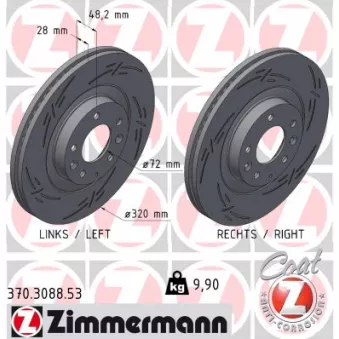 Jeu de 2 disques de frein avant ZIMMERMANN 370.3088.53