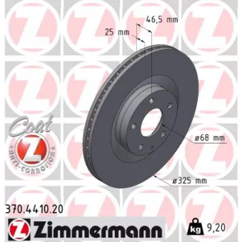Jeu de 2 disques de frein avant ZIMMERMANN
