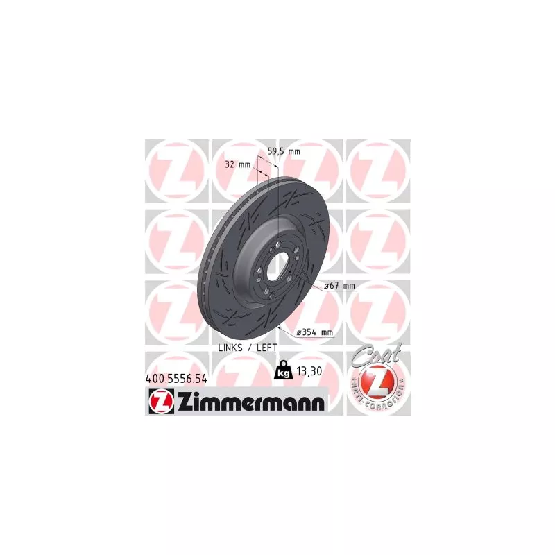Jeu de 2 disques de frein avant ZIMMERMANN 400.5556.54