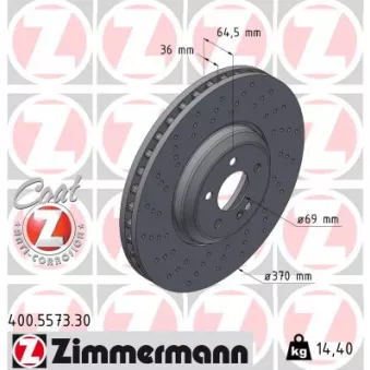 Jeu de 2 disques de frein avant ZIMMERMANN 400.5573.30