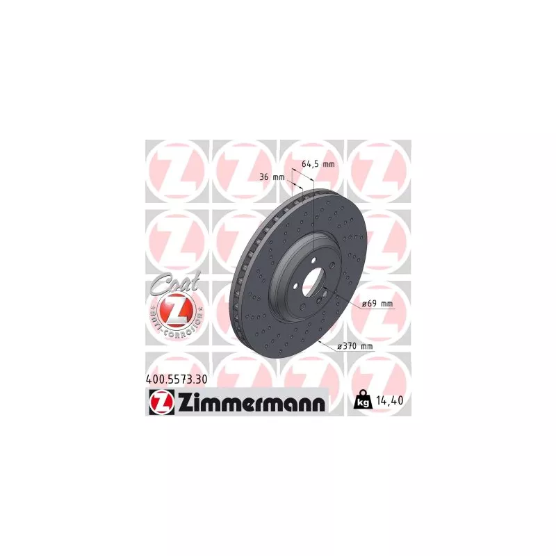Jeu de 2 disques de frein avant ZIMMERMANN 400.5573.30