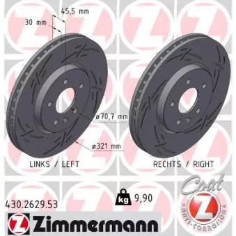 Jeu de 2 disques de frein avant ZIMMERMANN 430.2629.53