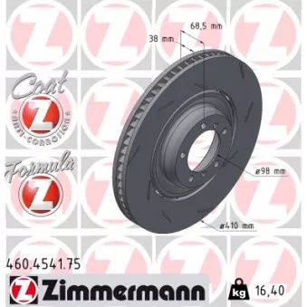Disque de frein arrière droit ZIMMERMANN 460.4541.75