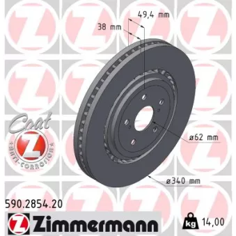 Jeu de 2 disques de frein avant ZIMMERMANN 590.2854.20
