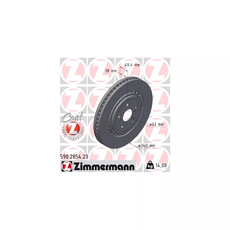Jeu de 2 disques de frein avant ZIMMERMANN 590.2854.20