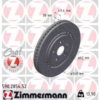 Jeu de 2 disques de frein avant ZIMMERMANN 590.2854.52