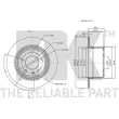 Jeu de 2 disques de frein arrière NK 201552 - Visuel 3