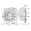 Jeu de 2 disques de frein avant NK 203220 - Visuel 3