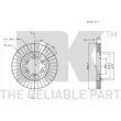 Jeu de 2 disques de frein avant NK 203255 - Visuel 3