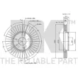 Jeu de 2 disques de frein avant NK 203319 - Visuel 3