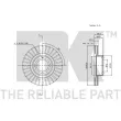 Jeu de 2 disques de frein avant NK 203614 - Visuel 2