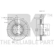 Jeu de 2 disques de frein avant NK 203930 - Visuel 3