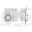 Jeu de 2 disques de frein avant NK 204405 - Visuel 2