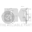 Jeu de 2 disques de frein avant NK 204406 - Visuel 3