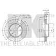 Jeu de 2 disques de frein avant NK 204515 - Visuel 2