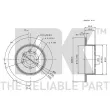 Jeu de 2 disques de frein arrière NK 204533 - Visuel 3