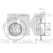 Jeu de 2 disques de frein avant NK 204801 - Visuel 3