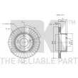 Jeu de 2 disques de frein avant NK 209308 - Visuel 3
