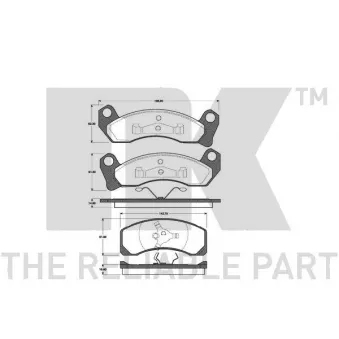 Jeu de 4 plaquettes de frein avant NK 222523