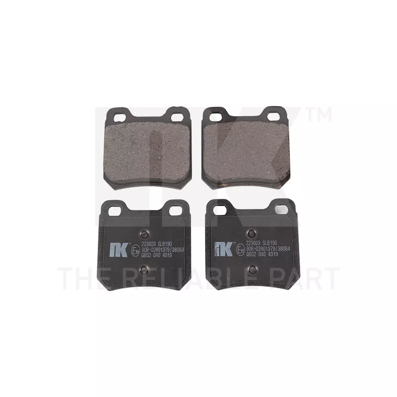 Jeu de 4 plaquettes de frein arrière NK 223603