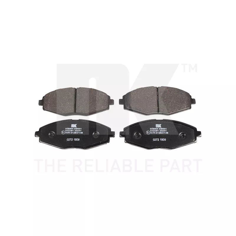 Jeu de 4 plaquettes de frein avant NK 225004
