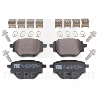 Jeu de 4 plaquettes de frein arrière NK 2299106