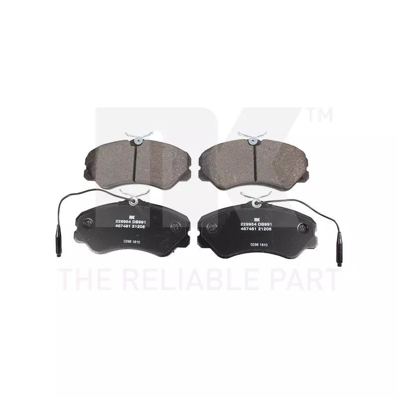 Jeu de 4 plaquettes de frein avant NK 229954
