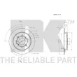 Jeu de 2 disques de frein arrière NK 312657 - Visuel 3