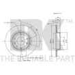 Jeu de 2 disques de frein arrière NK 313246 - Visuel 3