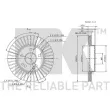 Jeu de 2 disques de frein avant NK 313308 - Visuel 3