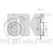 Jeu de 2 disques de frein arrière NK 313426 - Visuel 3